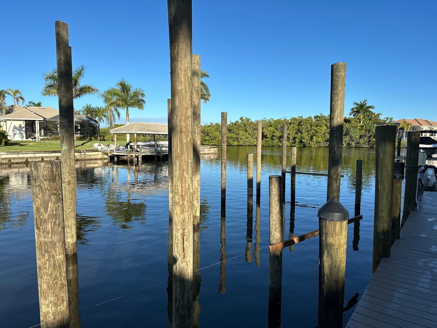 New pilings in open water
