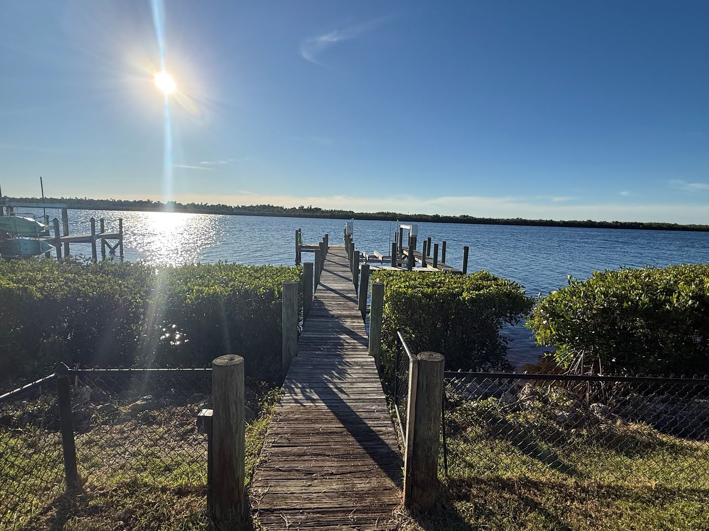 Re-decked dock in full sun