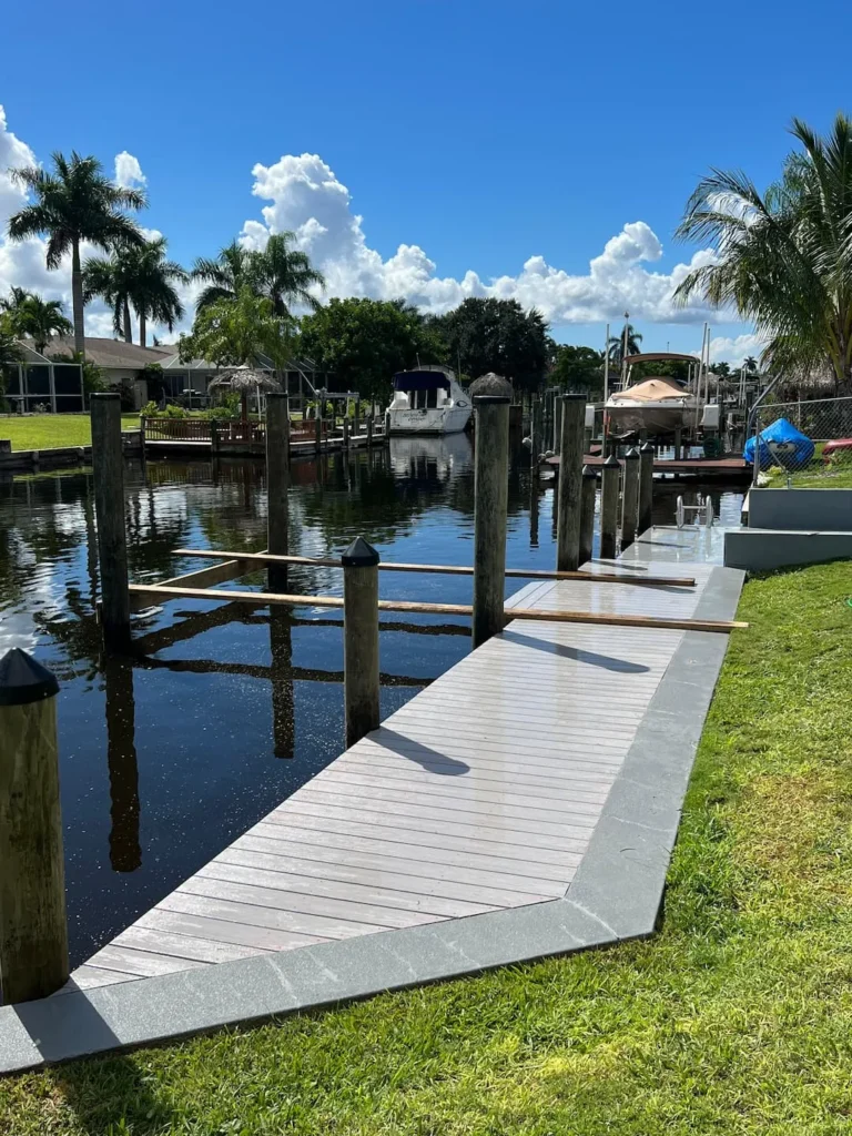long-waterfront-dock-installation-canal