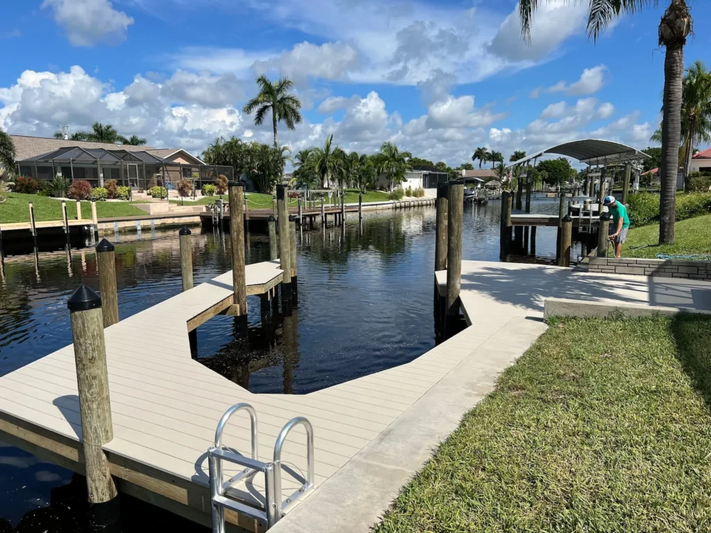 residential-dock-with-ladder-and-seawall